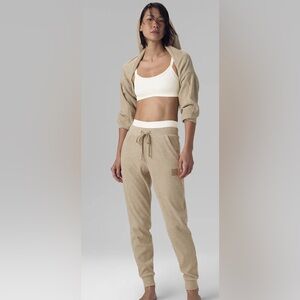 ALO Muse Sweatpants, Gravel Heather (Tan), Size S